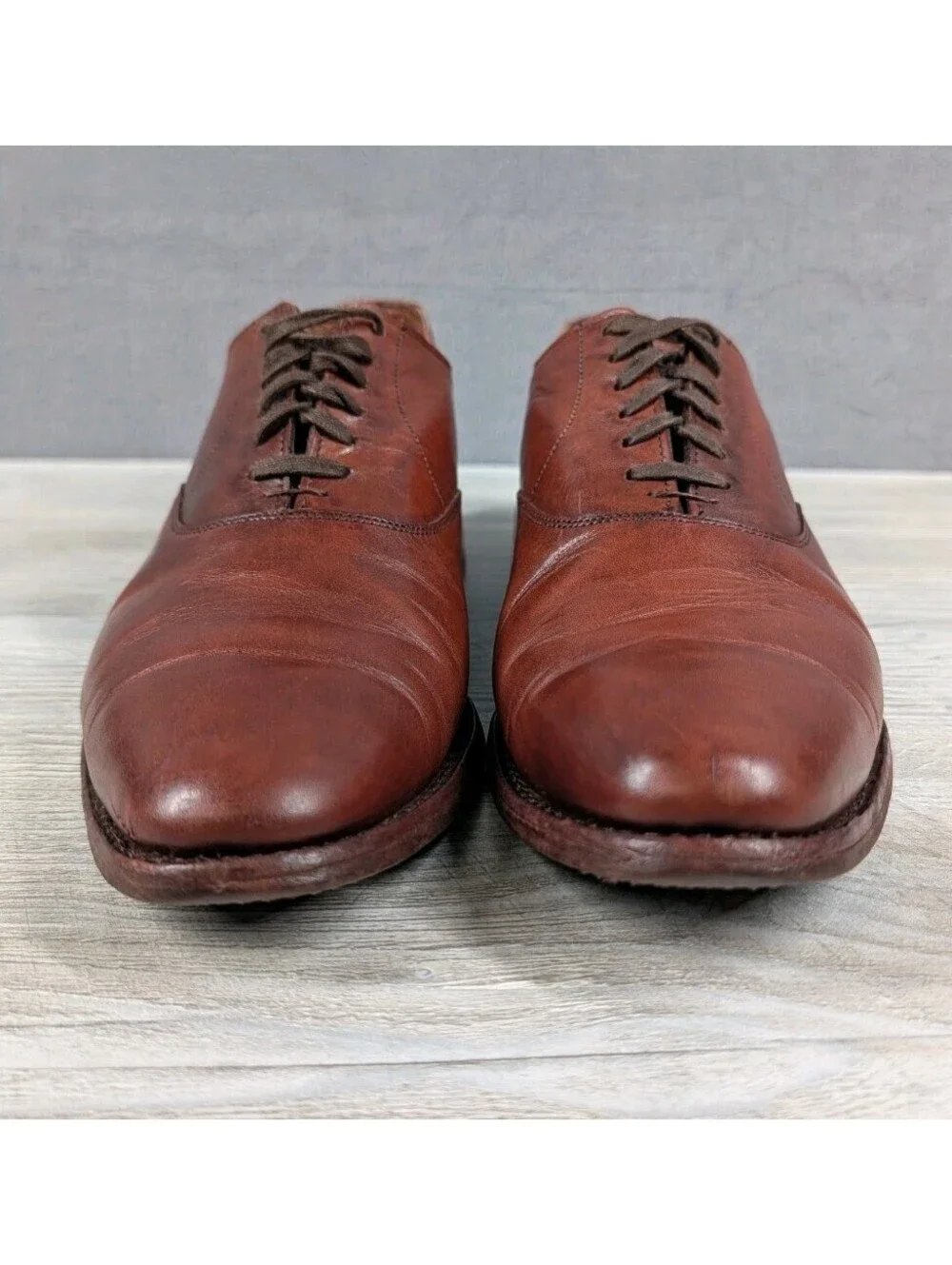 Allen Edmonds Mens 9D Carlyle Brown Leather Oxford Plain Toe USA Dress Shoes